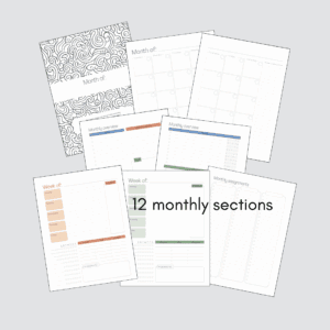 Footpath student planner bold monthly sections