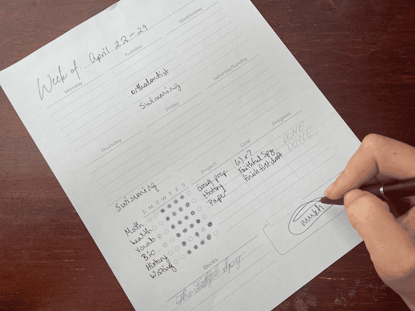 homeschool checklist pic