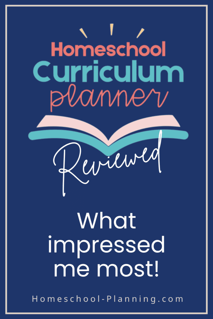 Homeschool Curriculum planner review pin image