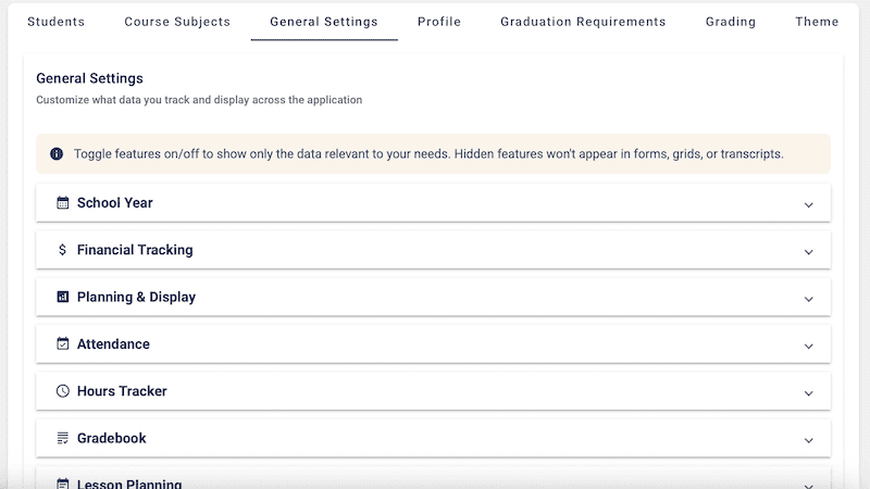 Settings HSCP